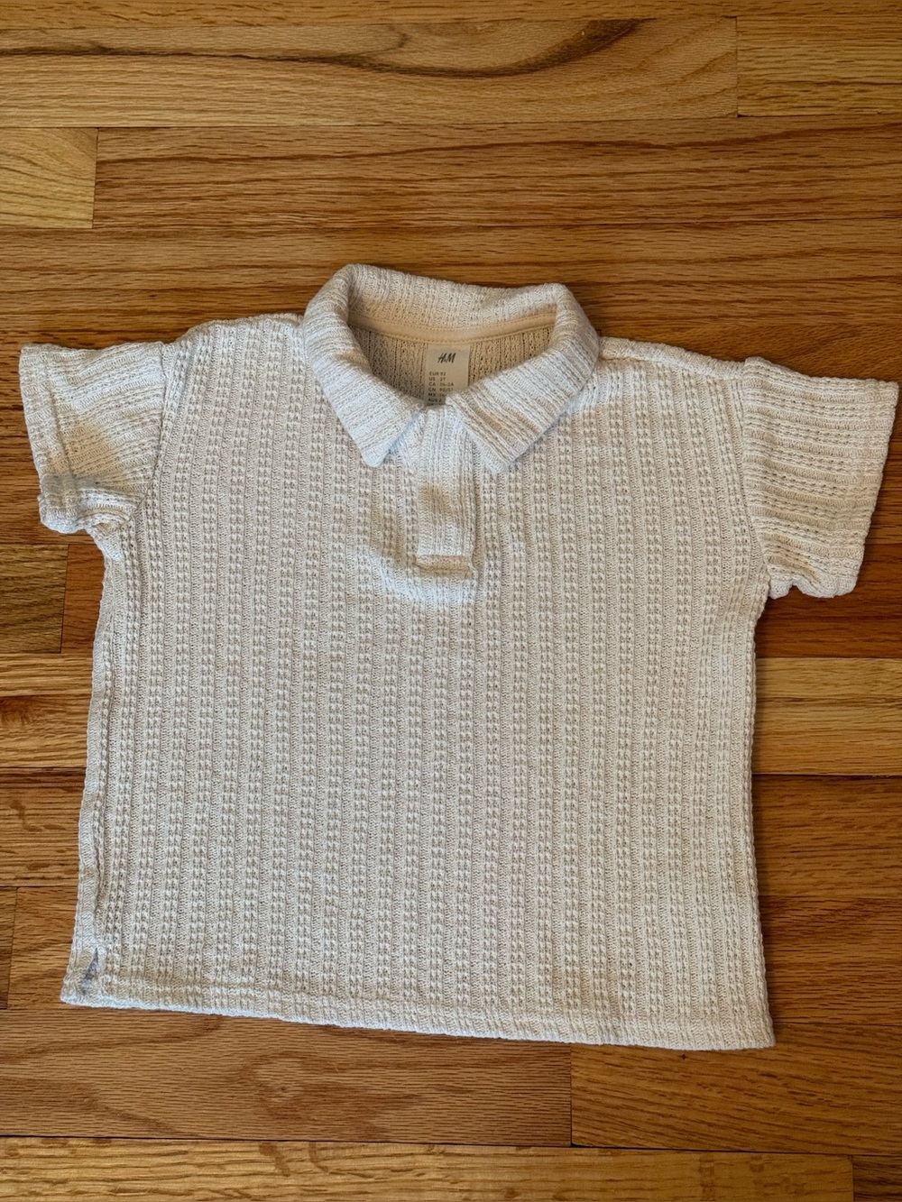 H&M Cream Textured Knit Polo Top for Kids